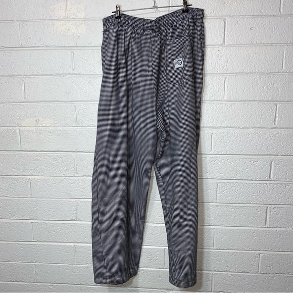 Mercer Culinary Chef Pants Houndstooth 1X Wide Leg with Pockets Loose Fit Baggy - Picture 3 of 14